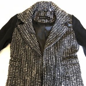 Andrew Marc tweed/leather coat